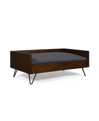 Streamdale Mid-Century Modern Pet Bed With Acacia Wood Frame And Hairpin Legs