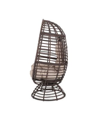 Streamdale Rafael Outdoor Wicker Swivel Egg Chair With Cushion