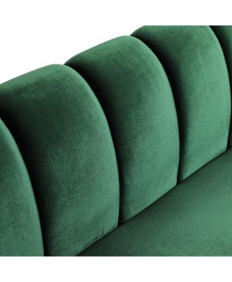 Miranda Velvet Sofa Modern Glam with Channel Stitching