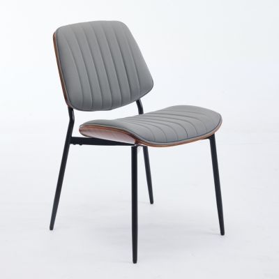 Walnut Bentwood Dining Chair with Curved Backrest (Set Of 2)