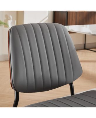 Walnut Bentwood Dining Chair with Curved Backrest (Set Of 2)