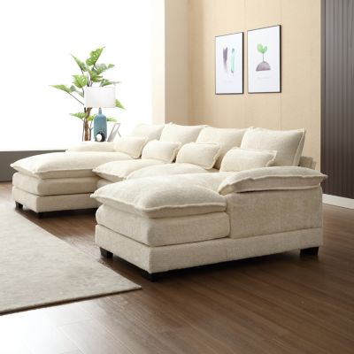  Spacious U-Shape Sectional Sofa with Durable Chenille Fabric