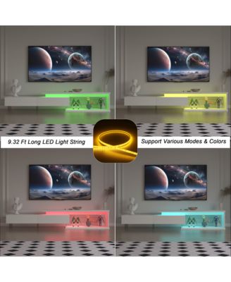 Extendable LED TV Stand with Remote Control, Multiple Lighting Modes