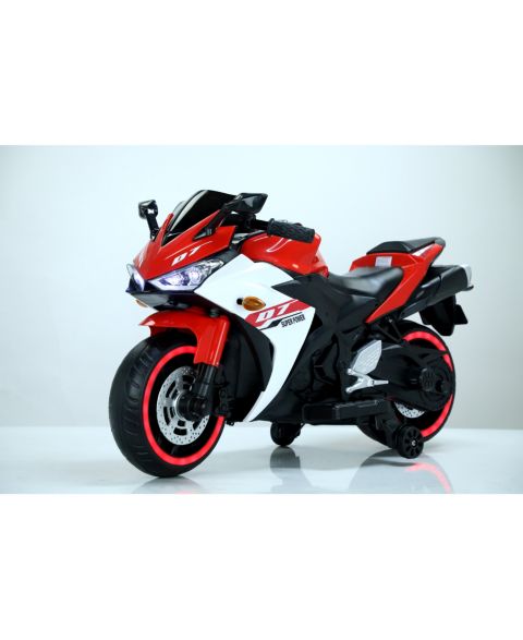 Детская игрушка Streamdale Furniture Electric Motorcycle with Training Wheels and Lights Ride-On Toy, Up to 66 lbs, 3–7 лет, цвет: Красный