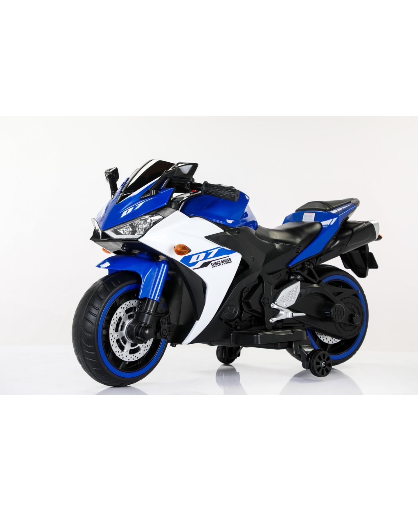 Детская игрушка Streamdale Furniture Lighting Wheels Electric Illuminated Ride-On Motorcycle with Training Wheels, от 3 лет, цвет: Синий — фото 9