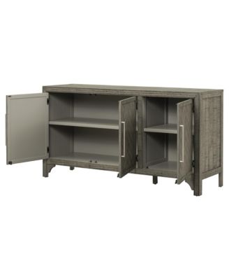 Pine Veneer Storage Cabinet with Adjustable Shelves