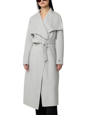 Cascade collar fashion double face wool & cashmere coat