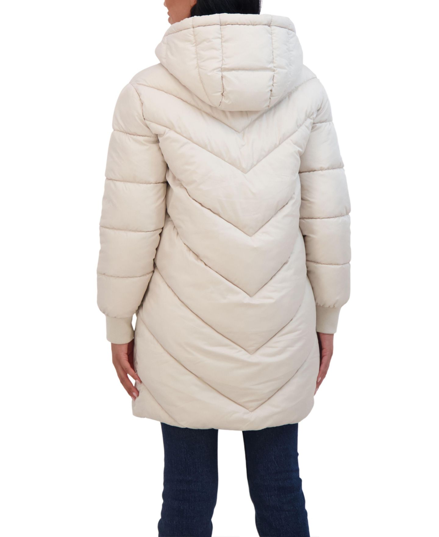 Женская куртка Sebby 3/4 Puffer Jacket with Hood, цвет: Бежевый — фото 2