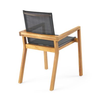 Streamdale Versatile Outdoor Mesh And Wood Dining Chair