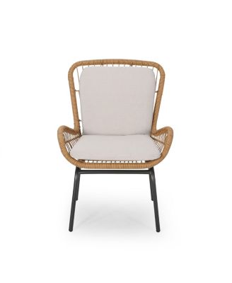 Pabrico Modern Wicker Club Chair With Water-Resistant Cushions