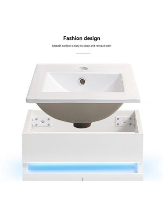 Elegant 16" Bathroom Vanity with Radar Sensing Light and Ample Storage