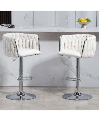 Streamdale 360 Swivel Bar Stools with Woven Cushions (Set of 2)