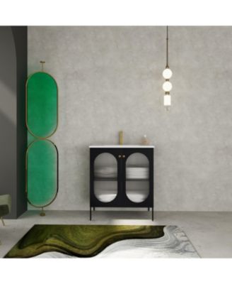 Streamdale 30" Freestanding Vanity with Ceramic Sink, Unique Design