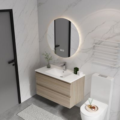 Streamdale 36" Wood Grain Vanity with Ceramic Sink & Soft-Close Drawers