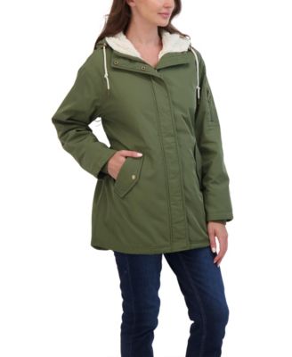 Juniors' Juniors' Flight Satin 3/4 Cozy Lined Hooded Jacket