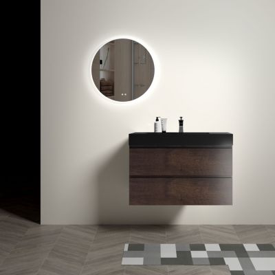 36" Rosewood Vanity w/ Sink & Storage