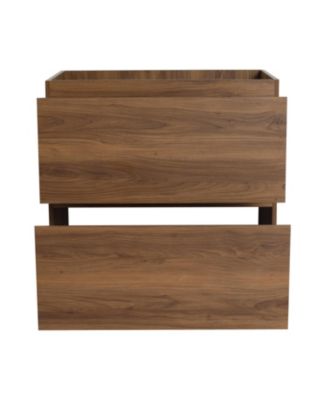 Modern 30" Bathroom Vanity with Single Sink, Double Drawer, Brown