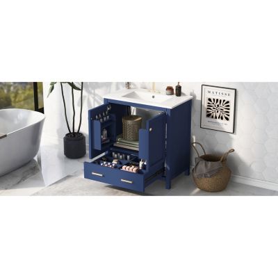  30" Black Bathroom Vanity with Single Sink for Elegant Storage