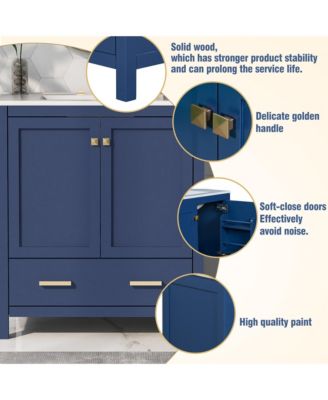  30" Black Bathroom Vanity with Single Sink for Elegant Storage