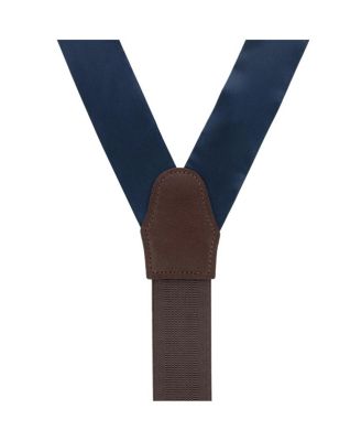 Men's Dutton Solid Color Silk Button End Suspenders