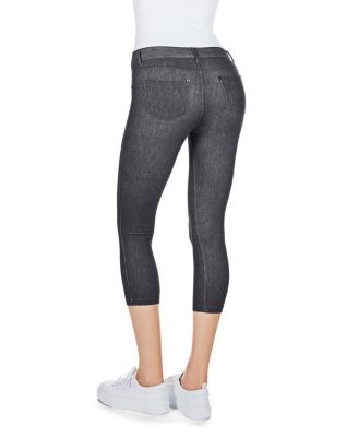 Women's Denim Zipper Capri Cotton Blend Jean Leggings