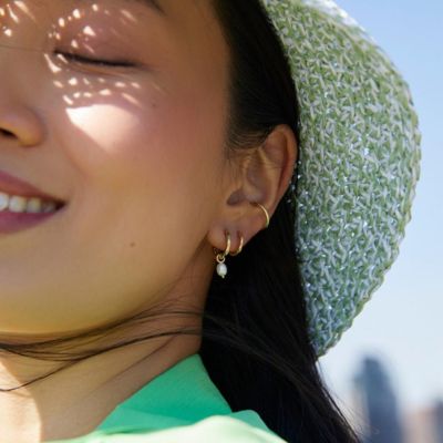 Pearl Huggie Hoops  - Frida