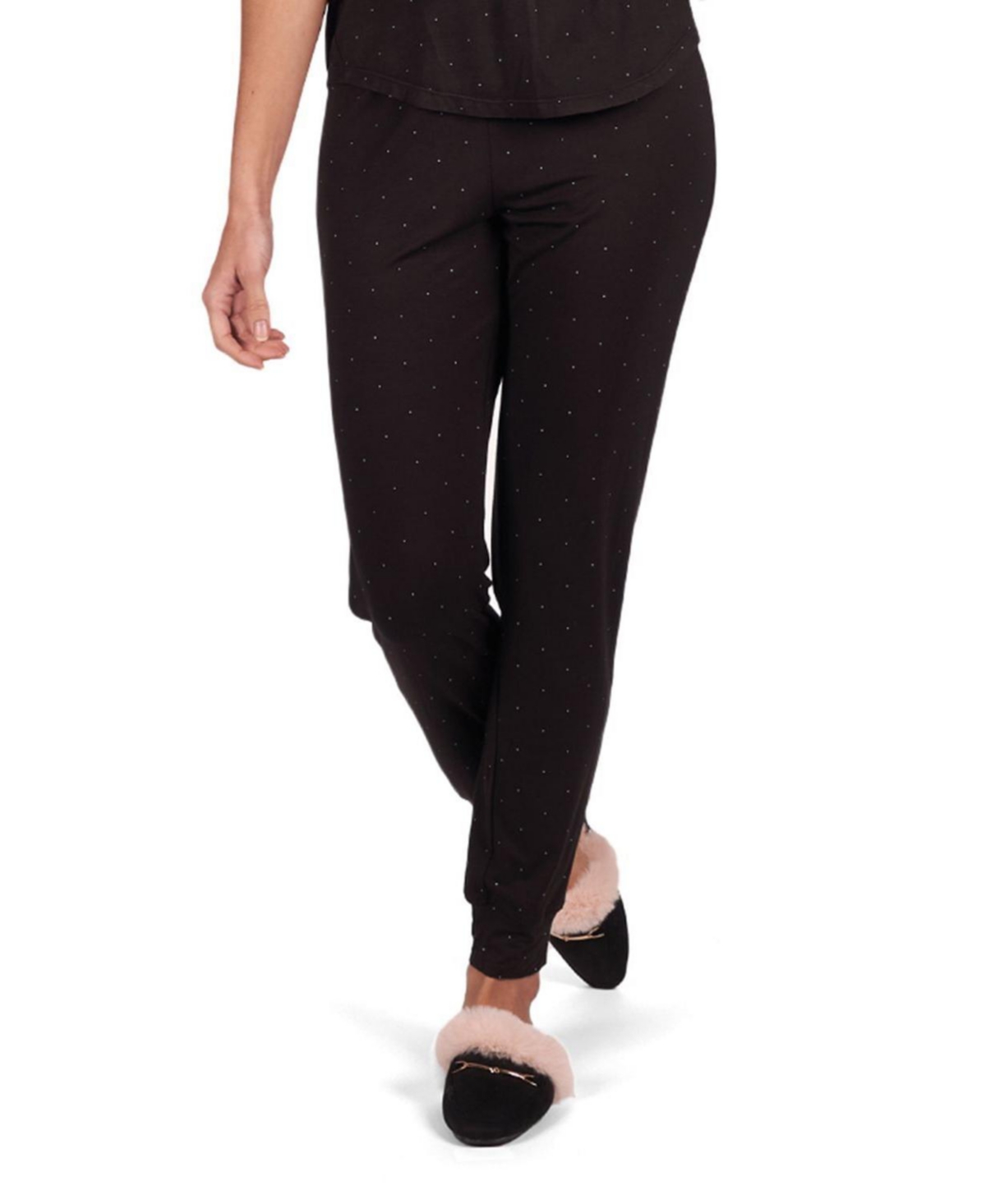 Women's Polka Dot Soft Casual Bamboo Blend Leggings - Black