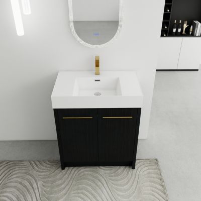 30" Freestanding Vanity with Resin Sink & Soft-Close Door