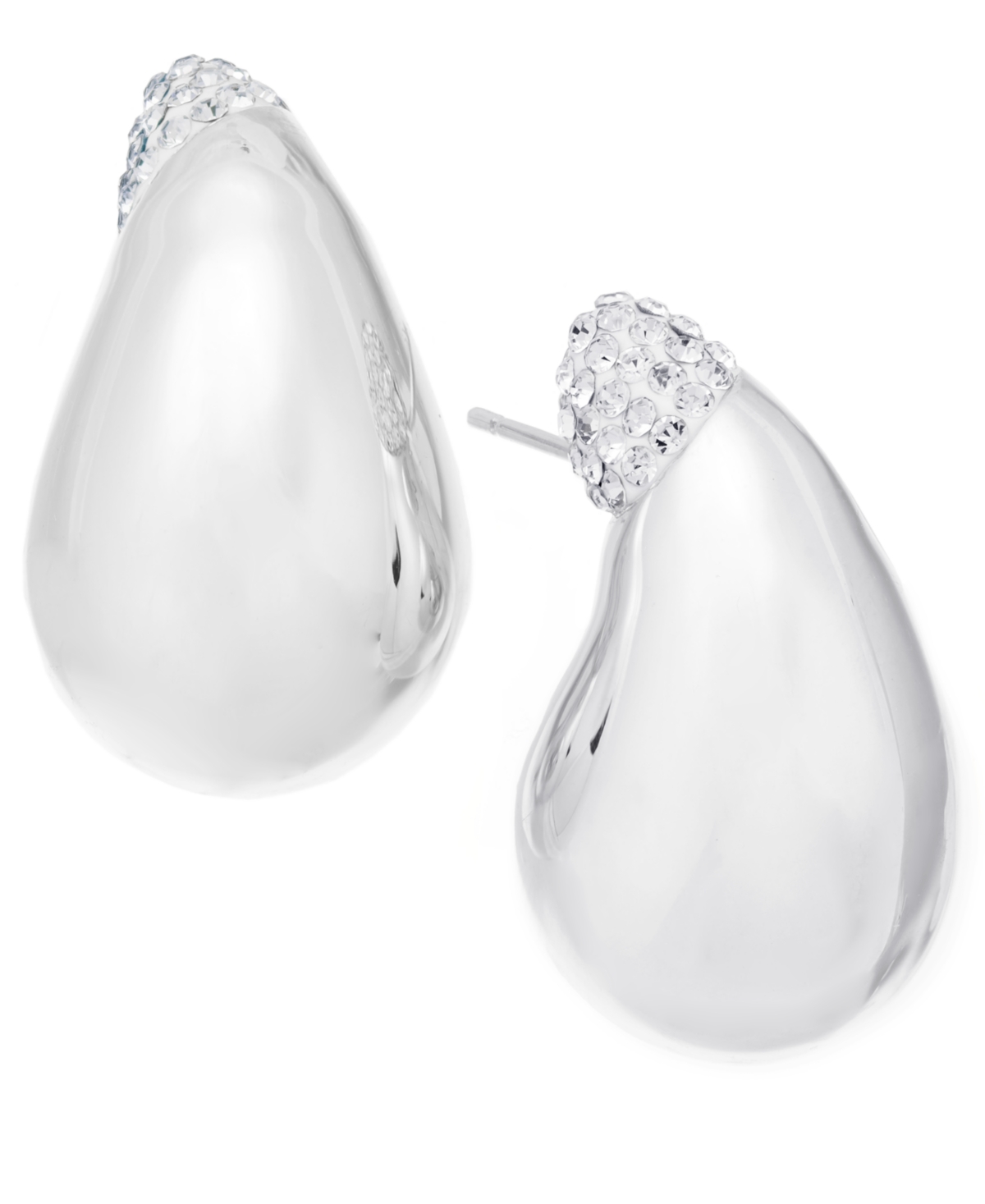 And Now This Clear Crystal Chili Pepper Earring In Silver