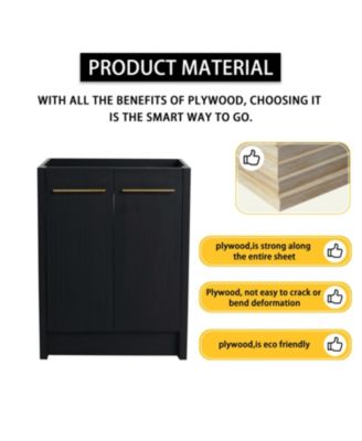 24" Freestanding Vanity with Resin Sink, Soft-Close Door