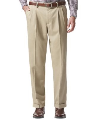 Dockers Men's Comfort Relaxed Pleated Cuffed Fit Khaki Stretch Pants ...