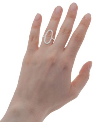 Diamond Open Oval Statement Ring (1/2 ct. t.w.) in 14k White or Yellow Gold, Created for Macy's