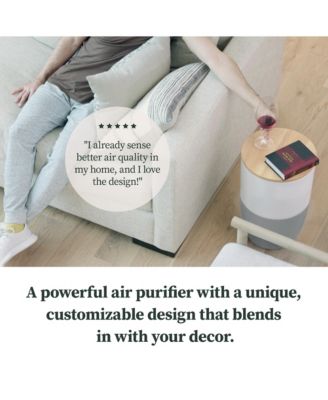 Bloom Air Purifier, Smart HEPA-13 Medical-Grade Filtration, Large Rooms (1,517 Sq. Ft.) with Oak Accent Table