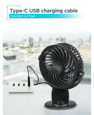 4" Convertible Cooling Fan, Clip Fan and Standing Fan, Desk Fan 2-Pack, Black