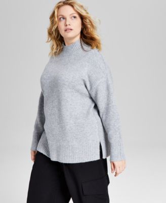 And Now This Trendy Plus Size Mock Neck Tunic Sweater Macy s