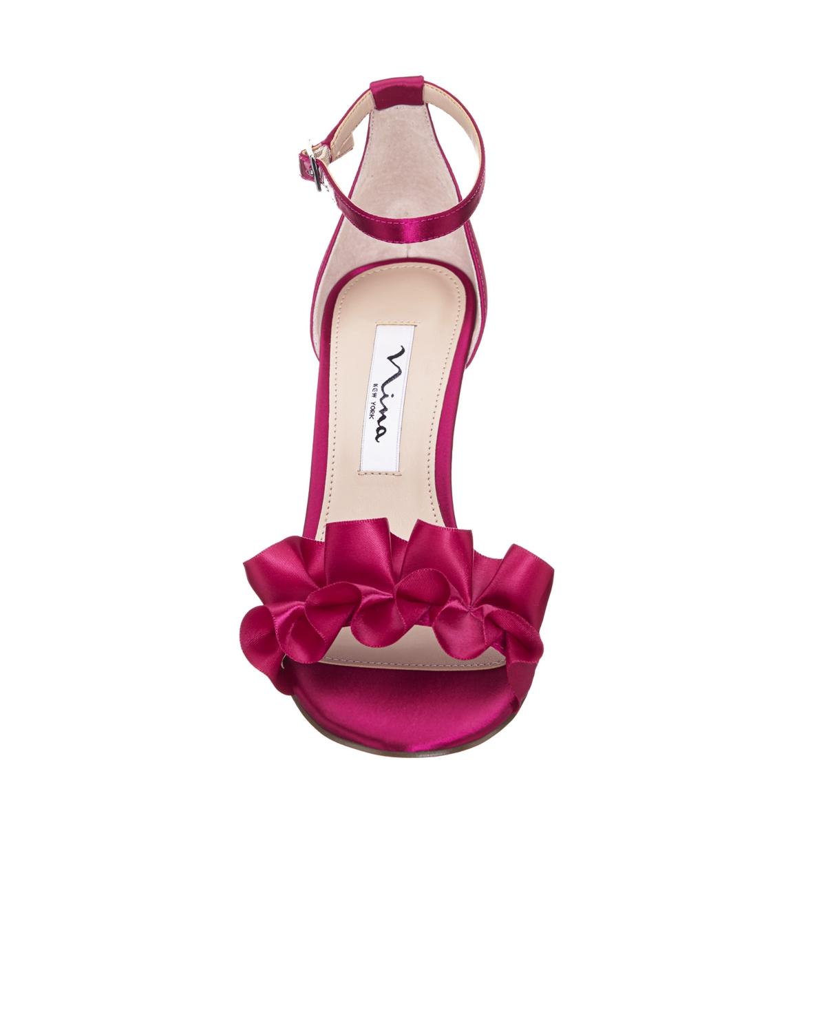 Shop Nina Women's Lisa Mid Heel With Ruffle Sandal In Pink Parfait
