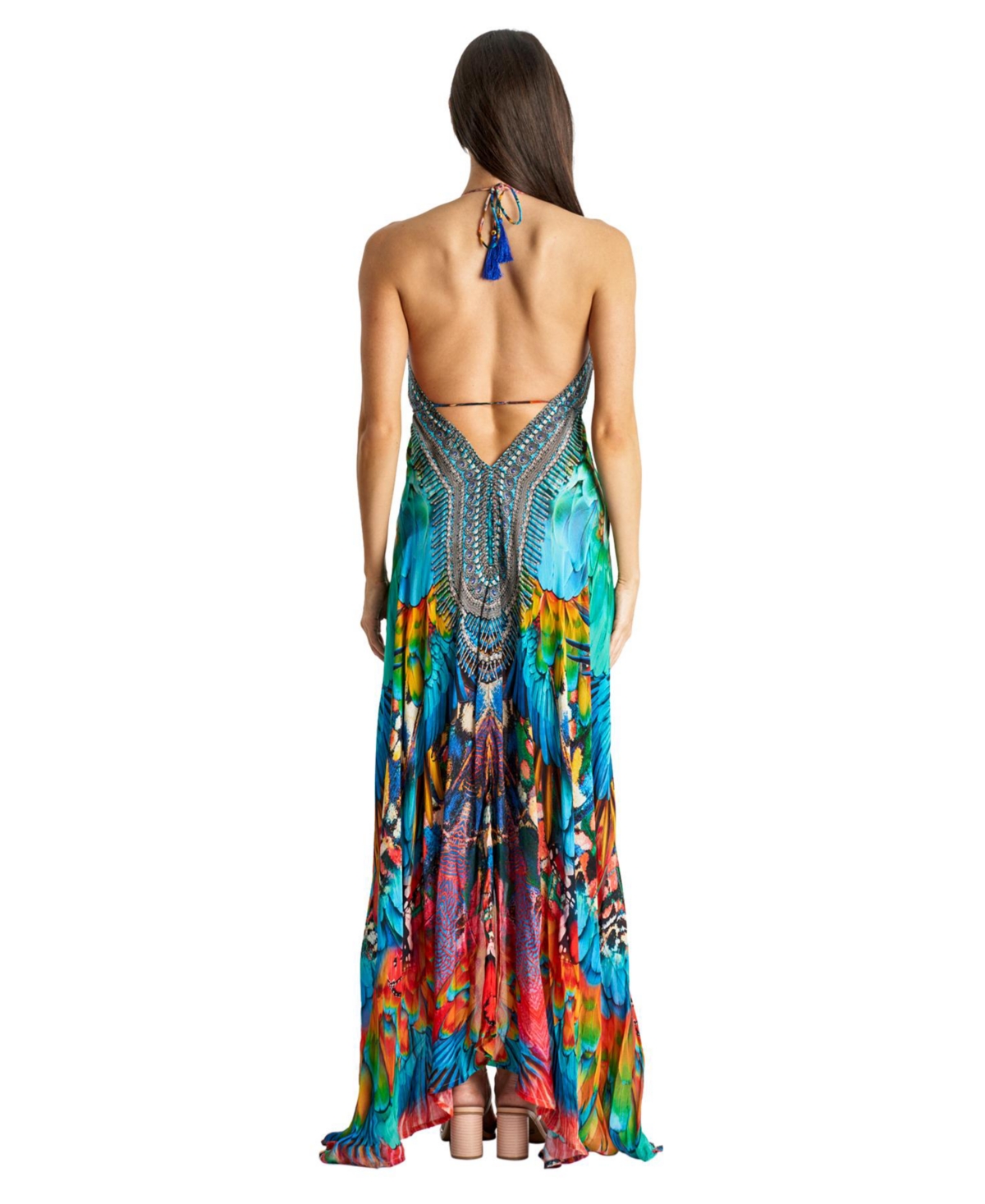 La Moda Clothing Women's Maxi Halterneck Dress