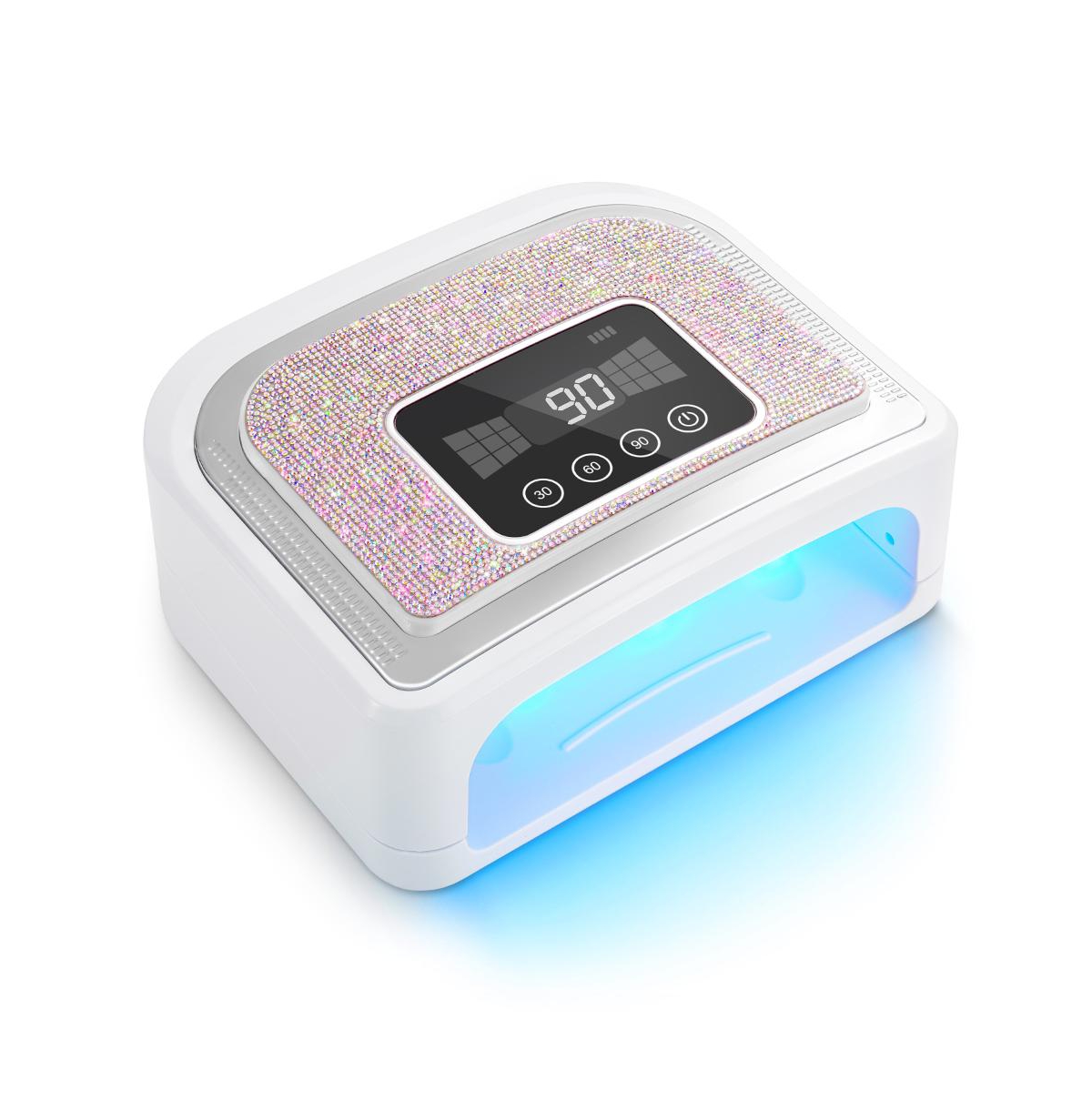 Cordless Nail Lamp Uv Light 120W Rechargeable for Gel Nails - Sparkly white diamond