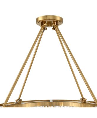 Jenna Modern Glam Ceiling Light Semi Flush-Mount Fixture 28" Soft Gold Metal 8-Light Clear Glass Shade for Bedroom Kitchen Living Family Room Hallway Dining Bathroom House