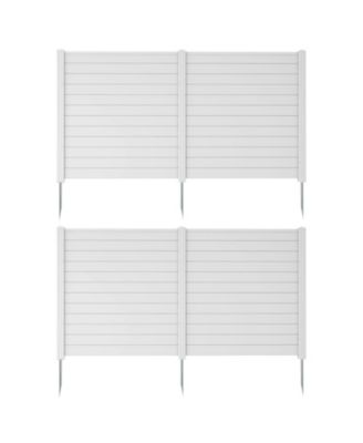 2 Pack 48 Inches L x 49 Inches H Air Conditioner Fences with Sturdy Metal Ground Stakes
