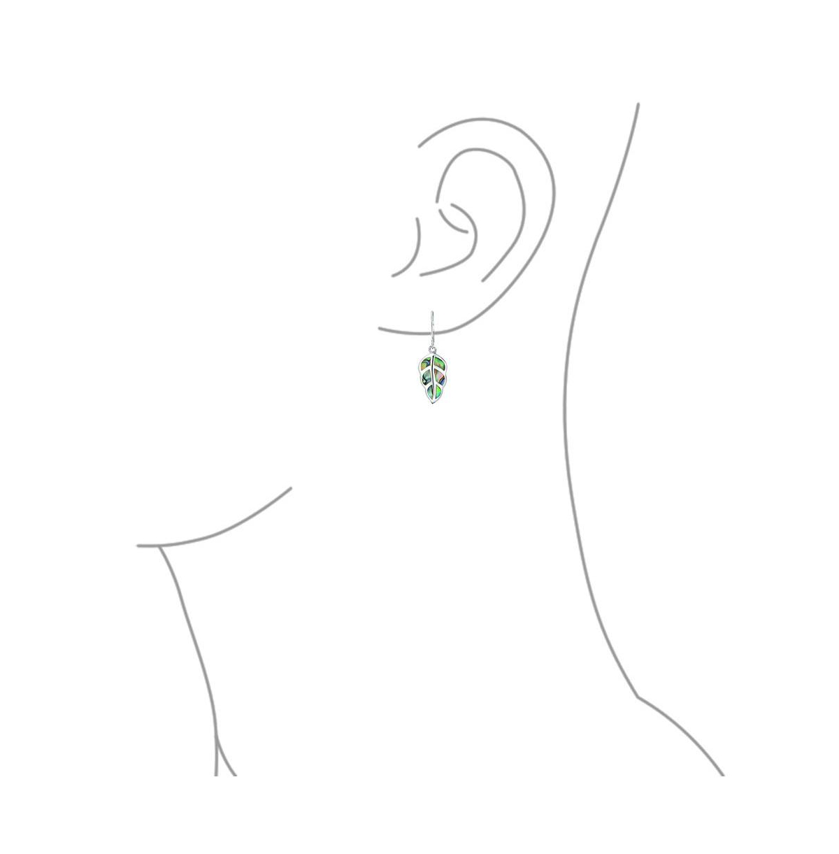 Bling Jewelry Rainbow Shell Nature Iridescent Leaf Drop Dangle Lever back Abalone Earrings For Women For Sterling Silver - Multi-color