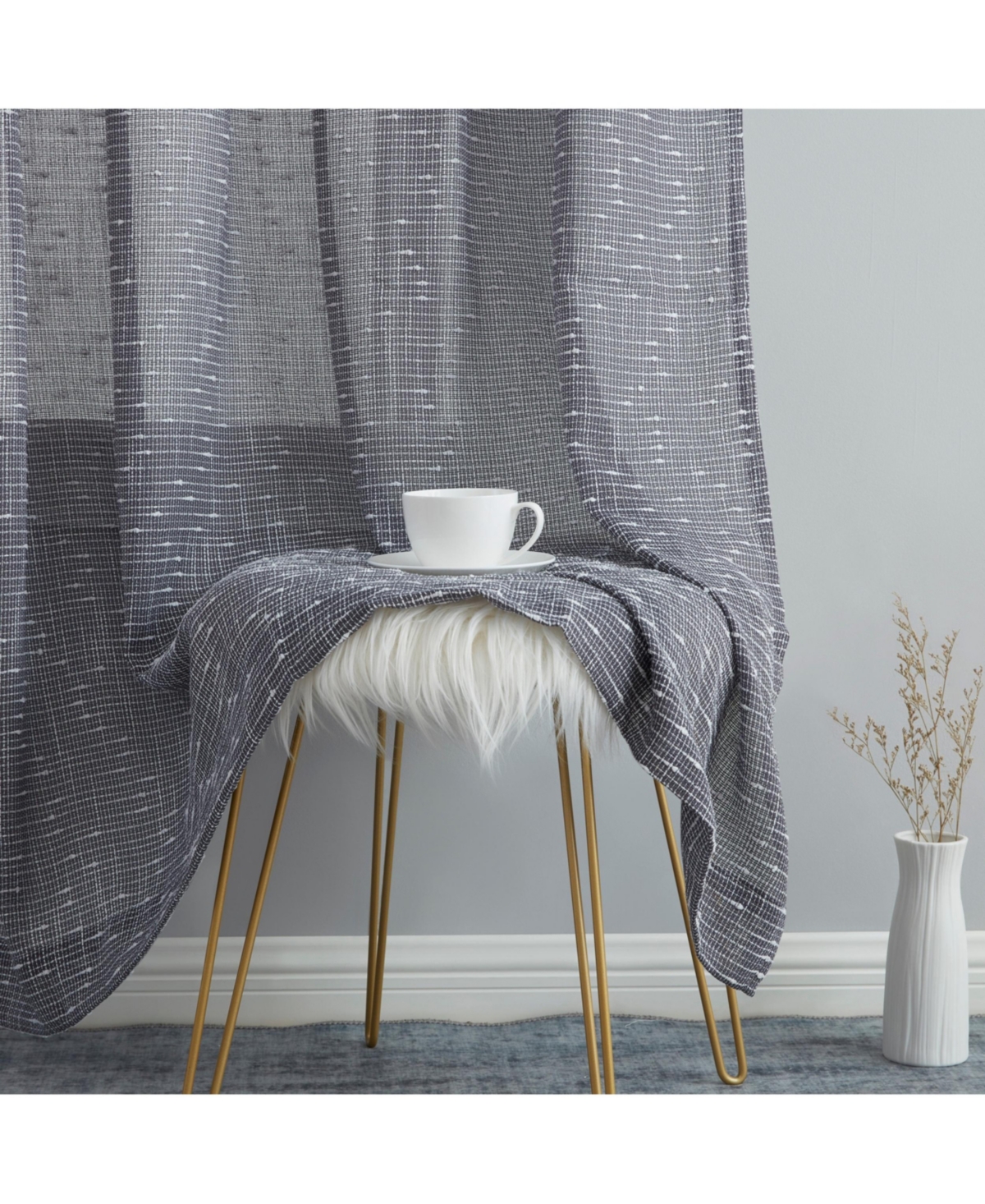 Hlc.me Emily Faux Linen Semi Sheer Light Filtering Transparent Grommet Lightweight Window Curtains Drapery Panels