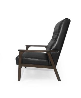 Mid-Century Modern Faux Leather Accent Chair