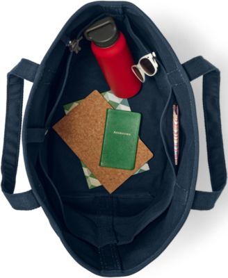 Large Solid Color 5 Pocket Open Top Canvas Tote Bag