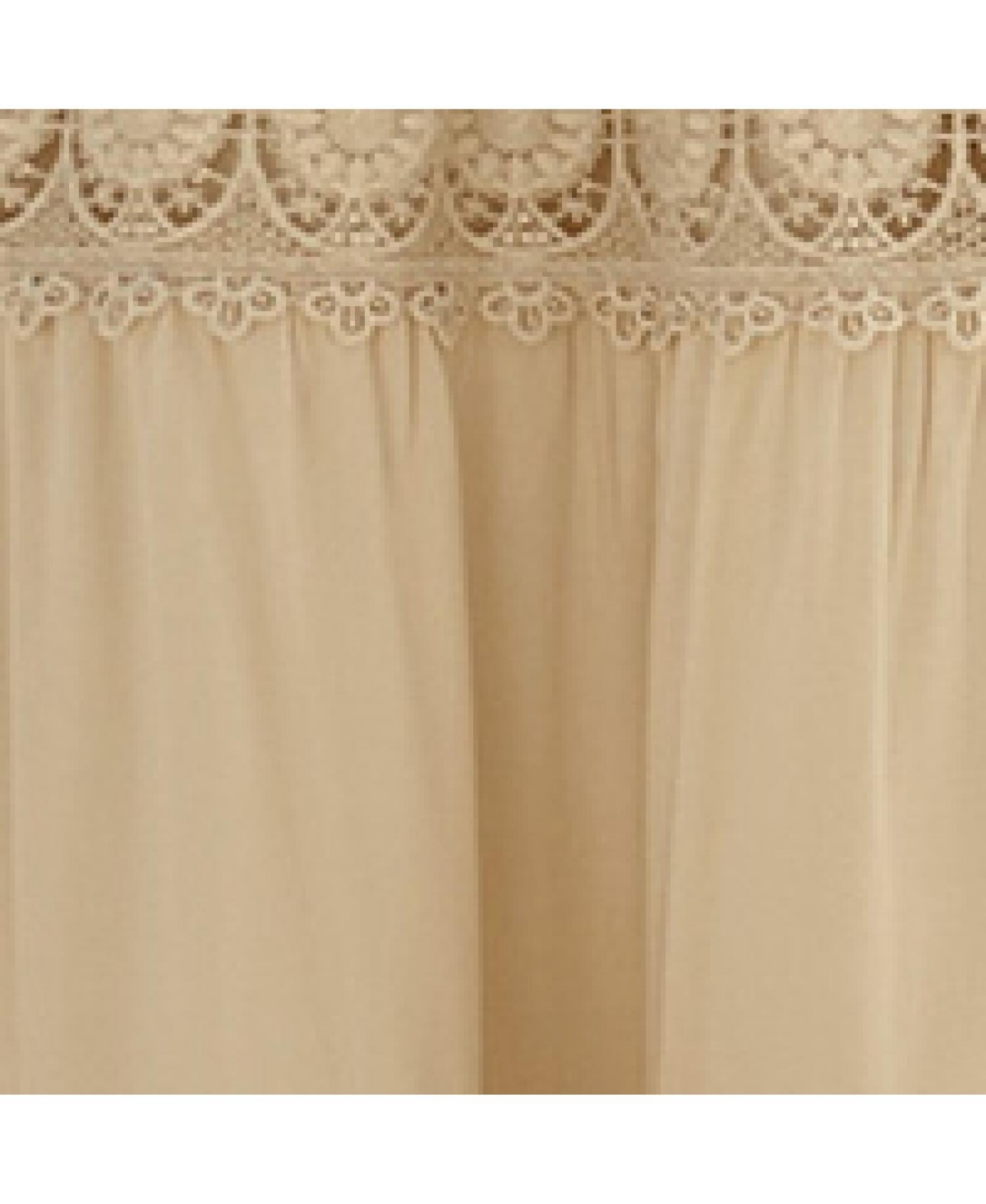 Cupshe Women's Apricot Smocked Bodice Lace Trim Midi Tube Beach Dress -khaki