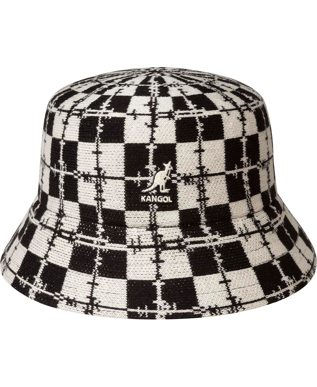 Kangol Men's Barbed Check Bucket Bucket Hat -cream