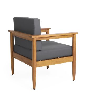 Acacia Wood Club Chair With Water-Resistant Cushions