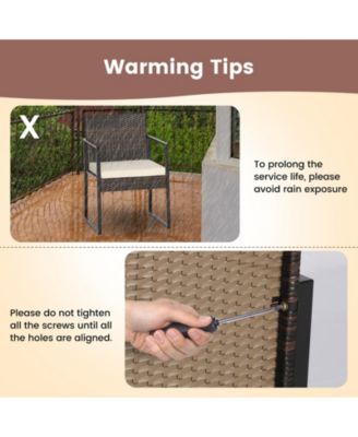 3 Pieces Modern Heavy Duty Patio Furniture Set with Coffee Table