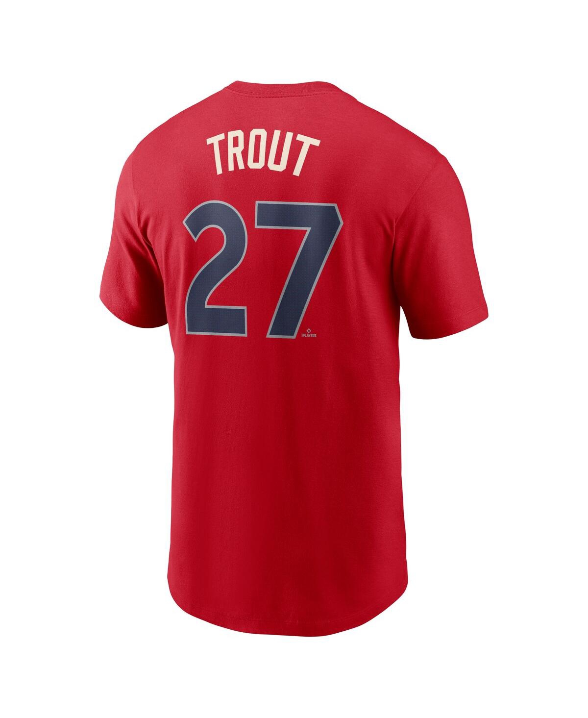 Nike Men's Mike Trout Red Los Angeles Angels City Connect Fuse Name Number T-shirt In Red