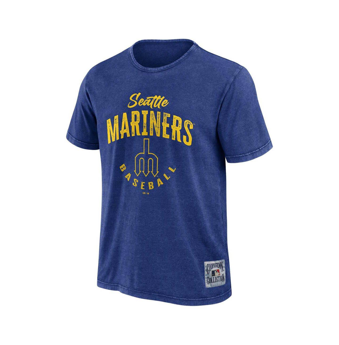 Мужская футболка Fanatics Royal Seattle Mariners Cooperstown Collection Washed — фото 3